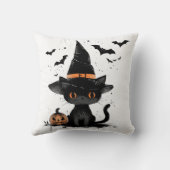 Coussin Mon premier Halloween mignonne Chat chauves-souris (Verso)