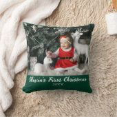 Coussin Mon premier Noël Baby Custom Photo Script Simple (Couverture)