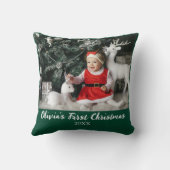 Coussin Mon premier Noël Baby Custom Photo Script Simple (Verso)