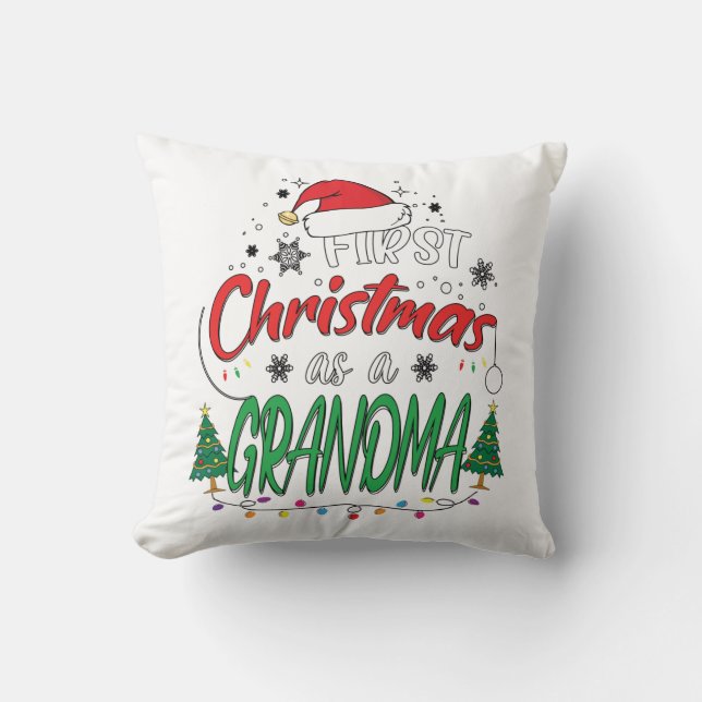 Coussin Mon Premier Noël Comme Grand-Mère Drôle Nouveau Gr (Recto)