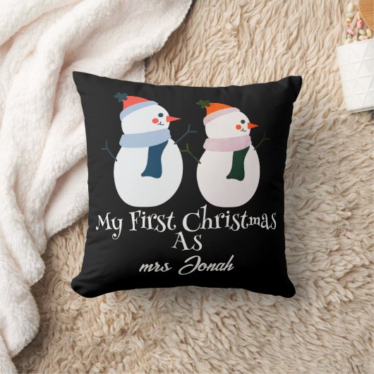 Coussin Mon premier Noël en tant que M. et Mme Newlysaw (Couverture)
