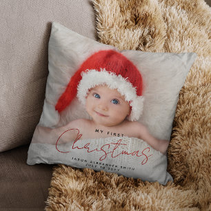 Coussin Mon premier Noël mignonne Elegant Baby Photo