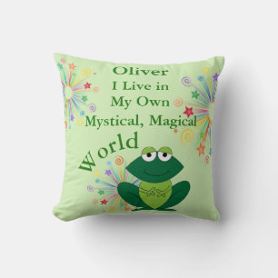 Coussin Mon propre monde mystique de la magie Funny Frog
