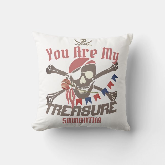 Coussin Mon trésor | International Talk Like a Pirate day (Recto)