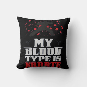 Coussin Mon Type De Sang Est Karate Cadeau Personnalisé