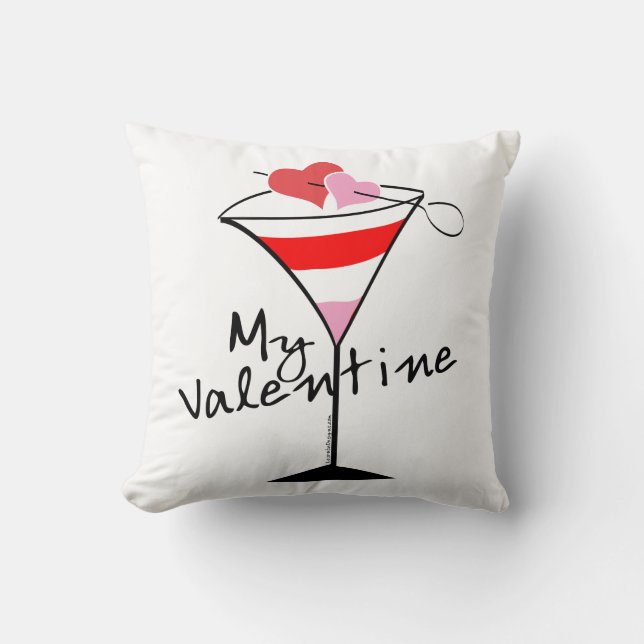 Coussin Mon Valentine Heart Martini Design (Recto)