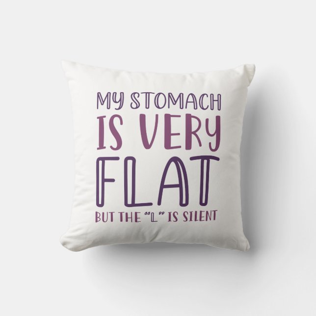 Coussin Mon ventre est très plat (Recto)