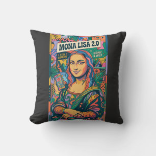 Coussin Mona Lisa 2.0 Modern Pop Art Influencer Poster - S