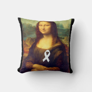 Coussin Mona Lisa Au Ruban Blanc