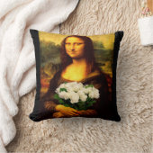 Coussin Mona Lisa Avec Bouquet De Roses Blanches (Couverture)