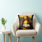 Coussin Mona Lisa Avec Bouquet De Roses Blanches (Chaise)