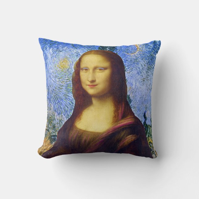 Coussin Mona Lisa et Van Gogh (Recto)