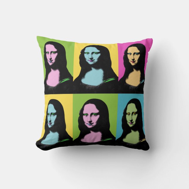 Coussin Mona Lisa - Style Pop Art (Recto)