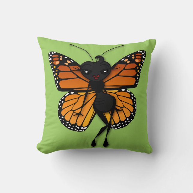 COUSSIN MONARCH CUTE CARRÉ DE DAME BOTTERFLY JETER PILLOTE (Recto)