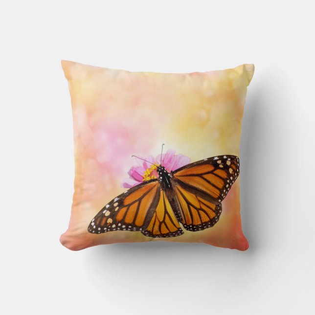 Coussin Monarque en rose (Recto)