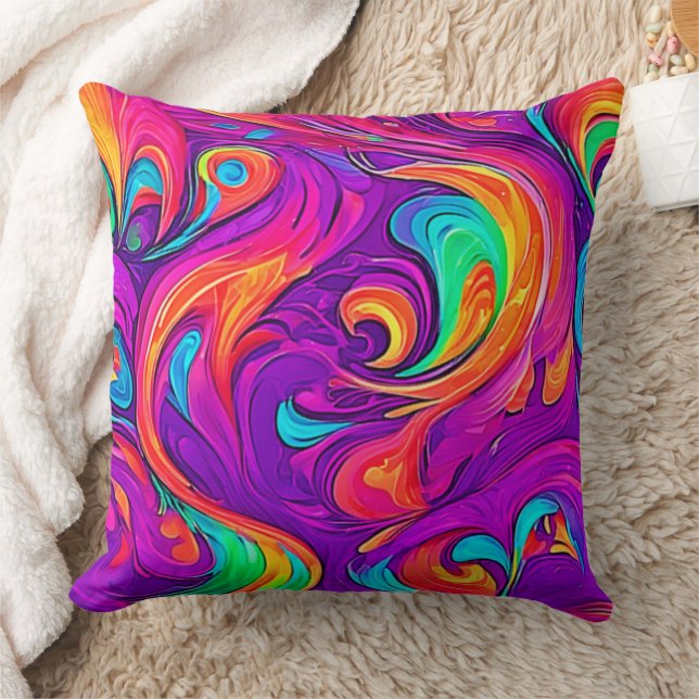 Coussin Monde Coloré : Motifs Fluide (Couverture)