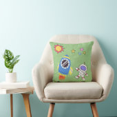 Coussin Monde cosmique astronaute et fusée spatiale (Chaise)