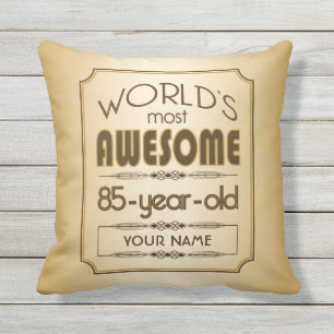 Coussin Monde de célébration d'anniversaire d'or 85th