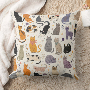 Coussin Monde des chats mignons : Un artistique charmant e