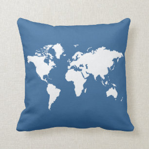 Coussin Monde élégant azuré