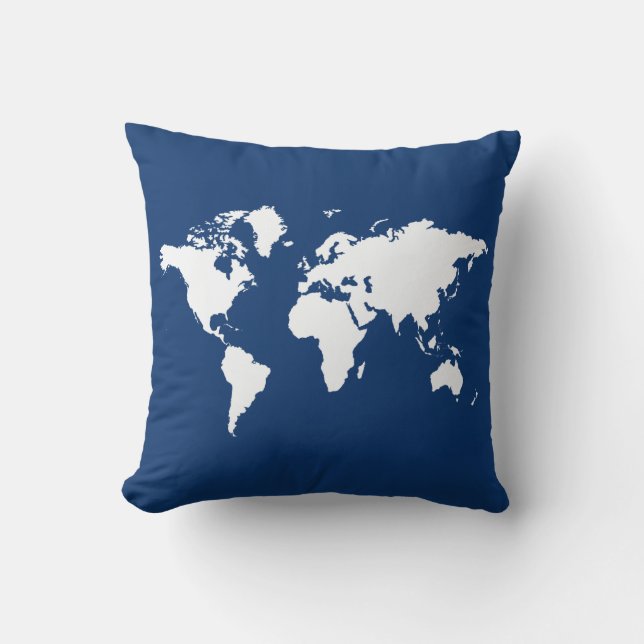 Coussin Monde élégant bleu marine (Recto)