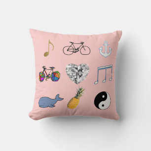 Coussin monde girly groupé rose