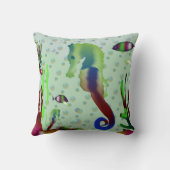 Coussin Monde marin et sous-marin chatoyant (Verso)