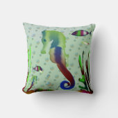 Coussin Monde marin et sous-marin chatoyant (Recto)