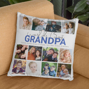 Coussin Monde meilleur grand-père   Collage de photos