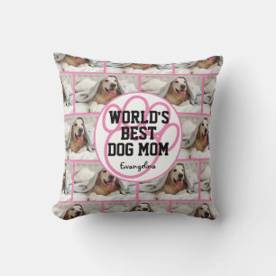 Coussin Mondes personnalisés Best Dog Mom Photo