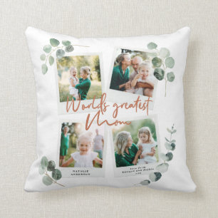 Coussin Mondes plus grand Maman eucalyptus multi photo chi