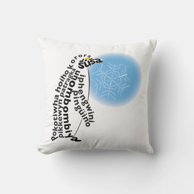 Coussin mondial de pingouins (Recto)