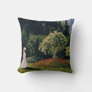 Coussin Monet - Femme dans le jardin