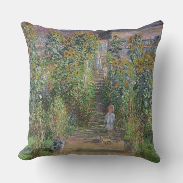 Coussin Monet Garden Vetheuil Impressionim Peinture (Recto)