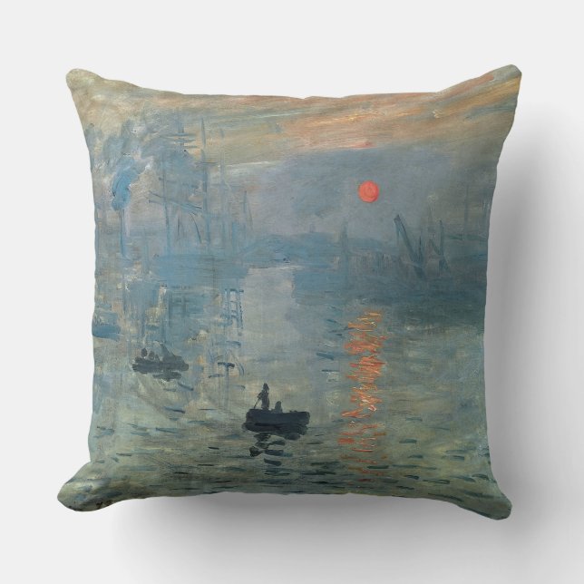 Coussin Monet Impression Sunrise Soleil Levant Peinture Le (Recto)