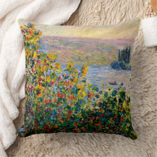 Coussin Monet - Lits de fleurs à Vetheuil