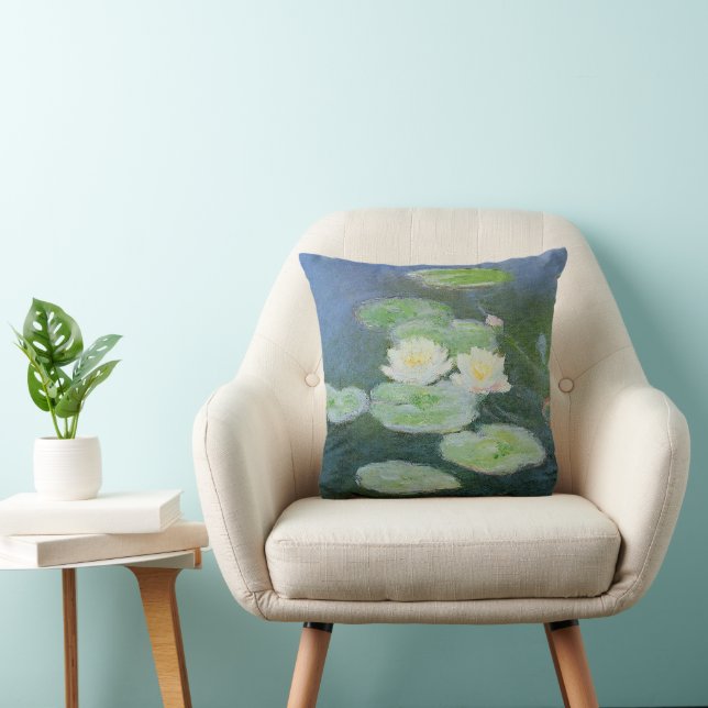 Coussin Monet - Lys d'eau, effet du soir, (Chaise)