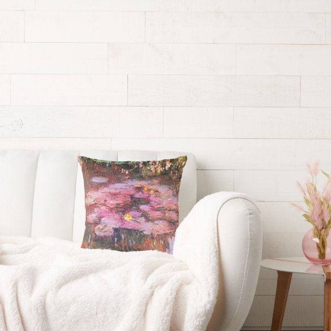 Coussin Monet - Lys D'Eau, Rose, (Canapé)
