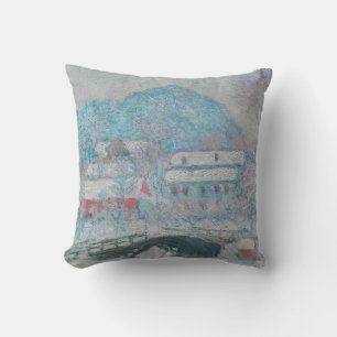 Coussin Monet - Norvège, village de Sandviken sous la neig