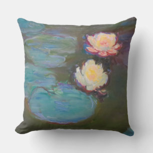Coussin Monet Nymphéa Fleurs de Lys Étang Peinture