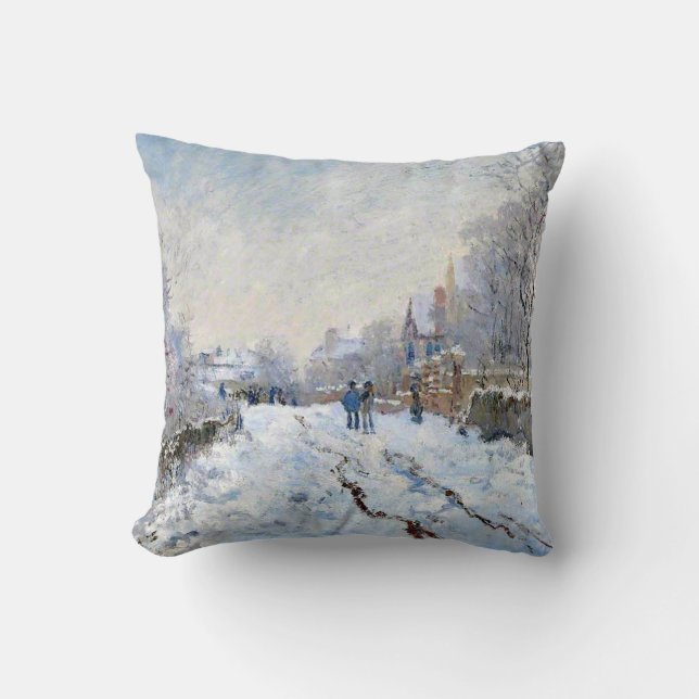 Coussin Monet - Scène de neige à Argenteuil (Recto)