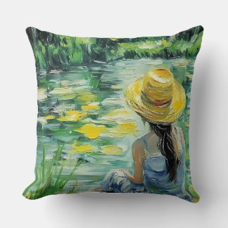 Coussin Monet Style Woman by the Water