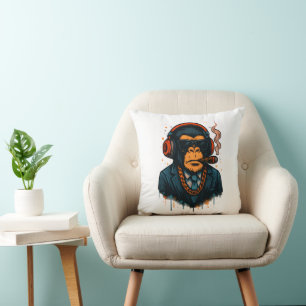 Coussin Monkey Business - Le patron du singe classique