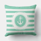 Coussin Monnaie Vert & Blancs Ancre nautique (Verso)