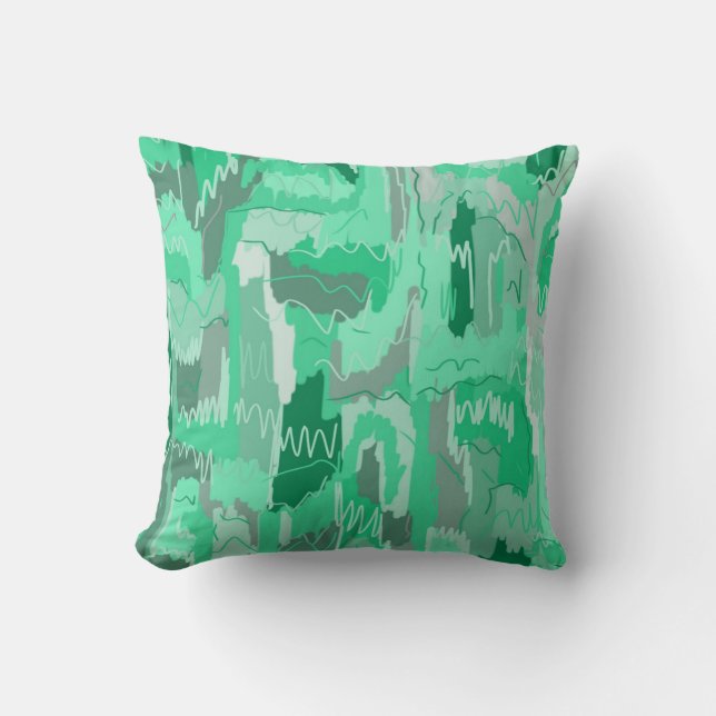 Coussin Monnaie verte Abstraite (Recto)