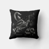 Coussin Monochrom d'échecs dramatique (Verso)