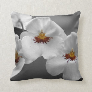 Coussin monochrome de MoJo d'Américain d'orchidées