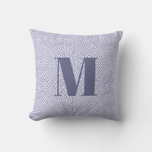 Coussin Monogram Blue Simple Painted Dots Pattern (Recto)