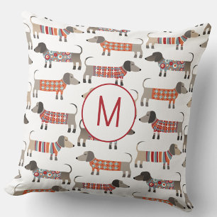 Coussin Monogram Dachshund Wiener Dog