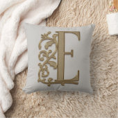 Coussin Monogram E Gris Clair Famille, Mariage, Anniversai (Couverture)
